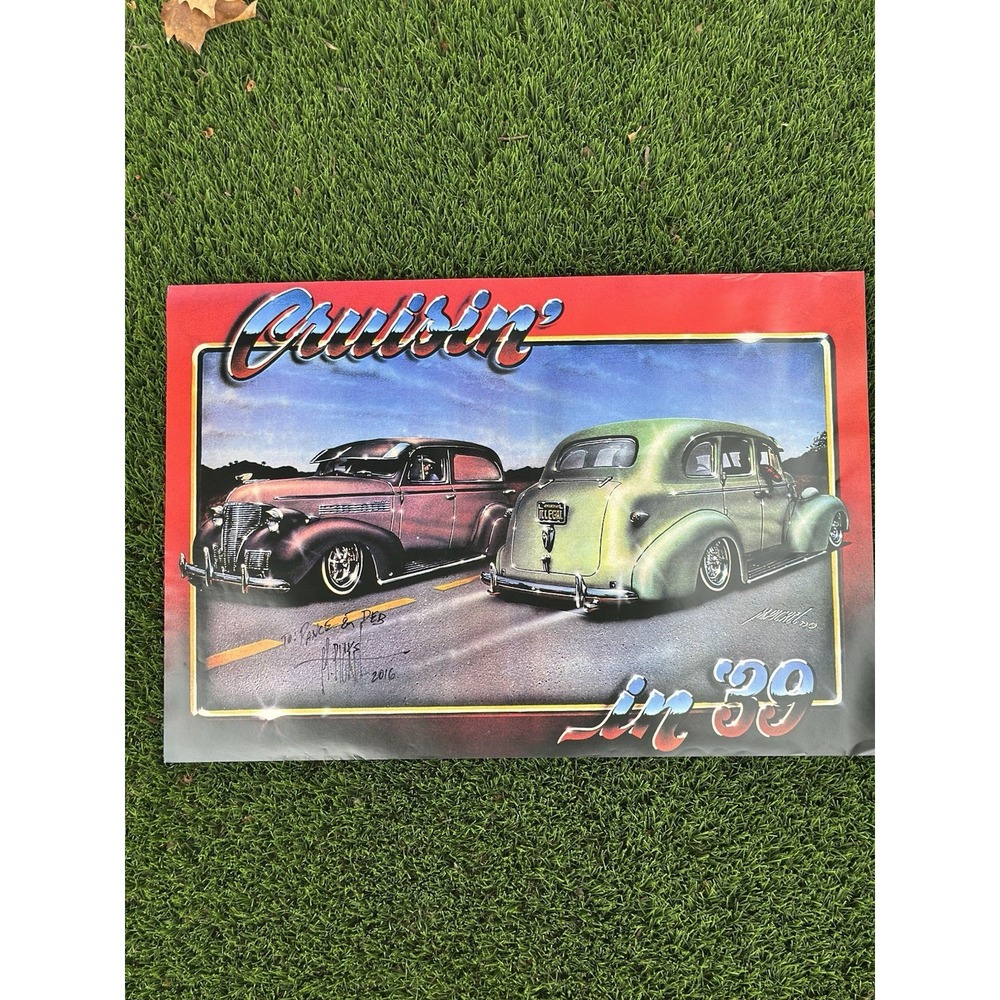 Mike Pickel Signed Cruisin' in '39 Lowrider Classic Car Art Poster